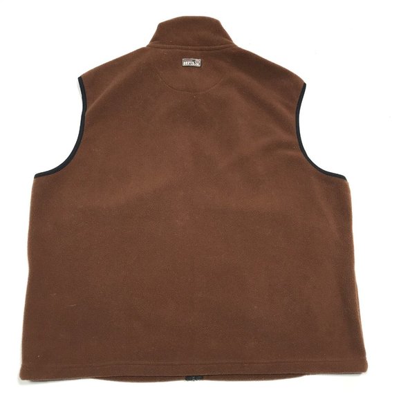 Destination: 10,00 ft Above Sea Level Brown Fleece Full Zip Vest Jacket Mens XL - Picture 4 of 5